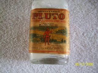 Vintage Small Pluto Water Laxative Medicine Bottle French Lick Springs Hotel Ind 2