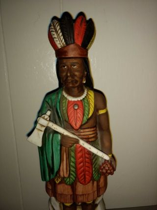 Cigar Store Indian Ski Country Liquor Decanter 1974 750 Ml Created For Foss Co.