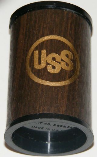 Vintage 1960/70s Uss United States Steel Desk Top Paperclip Dispenser Woodgrain