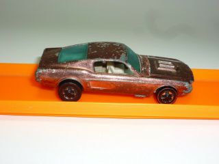 Hot Wheels Redline 1968 Custom Mustang - Hk - Copper - Light Interior Loose