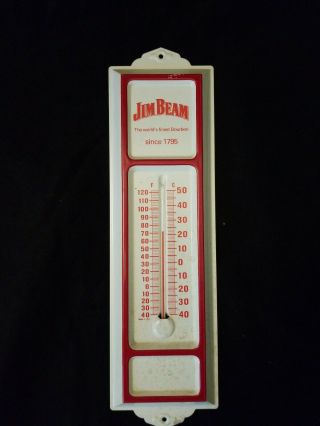 Vintage Rare Jim Beam Metal Thermometer Worlds Finest Bourbon Since 1795 Tin