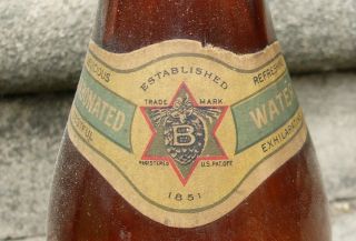 BLATZ Prohibition 1924 Club soda Water Bottle with Label.  Milwaukee Wisconsin. 5