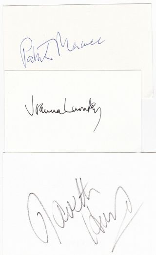 The Avengers - Joanna Lumley,  Patrick Macnee & Gareth Hunt Signed Autographs