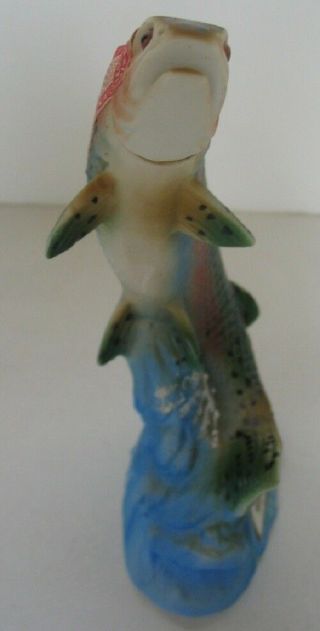 RAINBOW TROUT FISH SKI COUNTRY MINI 1976 DECANTER,  BOX WISCONSIN TAX STAMP 4