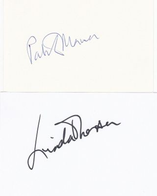 The Avengers - Linda Thorson & Patrick Macnee Signed Autographs