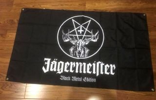 Jagermeister Black Metal Flag Sign Cloth Poster 3 