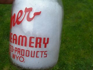 Kilmer Lusk WY Vintage Glass Quart Milk Bottle Pyro Ice Cream Dairy Advertising 6