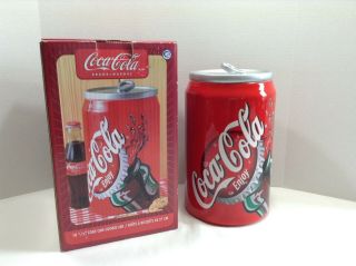 Coca Cola Ceramic Tab Top Soda Can Cookie Jar/canister 2001 Gibson Org Box
