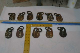 Rustic Vintage 11 Cow - Cattle Livestock Ear Or Neck Tags Double - Sided