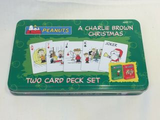 A Charlie Brown Christmas Peanuts Gang 2 Deck Of Playing Cards Tin