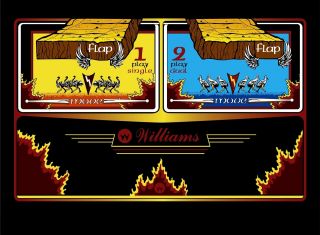 Williams Joust Arcade Game Control Panel Overlay