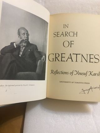 Yousuf Karsh Signed Book “In Search Of Greatness” Famed Photographer 2
