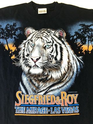 Siegfried & Roy The Mirage Las Vegas T - Shirt Casino Tiger Habitat Xcvii Blue M