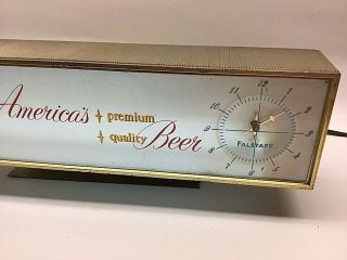 HTF Vintage Falstaff Beer Lighted Bar Clock Price Brothers 3