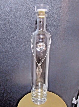 Collectible Vodka Bottle Polish Perfume Glass With Swarovski Crystal & Necklace