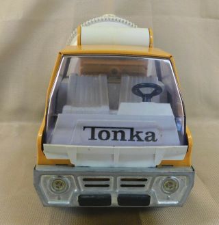 Vintage Pressed Steel Tonka Cement Mixer With Tilt Bed Yellow & White Truck 2