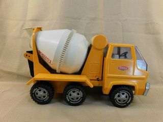 Vintage Pressed Steel Tonka Cement Mixer With Tilt Bed Yellow & White Truck 3