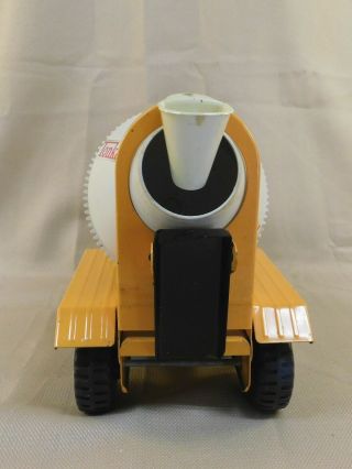 Vintage Pressed Steel Tonka Cement Mixer With Tilt Bed Yellow & White Truck 4