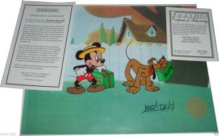 Disney cel Mickey Mouse Pluto Hand Signed Disney Sericel Cel MARC DAVIS 4