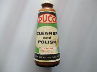 Nasco Era Vintage Duco Cleaner And Polish Bottle With Contents.  Balm Car Polish.