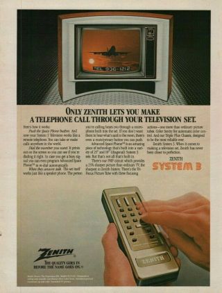1981 Zenith System 3 Console Tv Space Phone Button Remote Set Vintage Print Ad