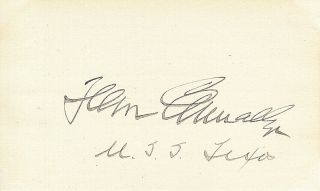 Tom Connally.  Signed Card.  20th Century Texas Statesman.  Signed Un Charter.