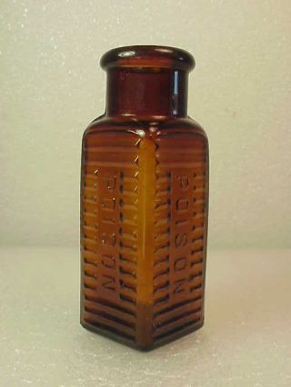 Amber Square Poison Bottle