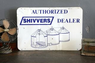 Vintage Shivvers Grain Dryer Seed Corn Farm Feed 30 " Aluminum Sign Dealer Barn