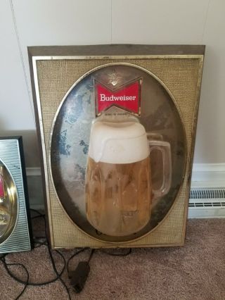 Vintage 3d Budweiser Mug Lighted Beer Sign.