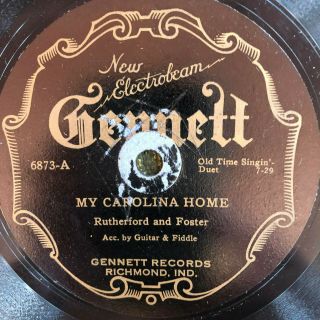 Gennett 6873 Rutherford & Foster Meet Me In Moonlight 78rpm Country 1929 E - /e - V,
