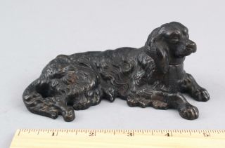 Small Victorian Antique Setter Dog Cast Iron Paperweight,  Sculpture Nr
