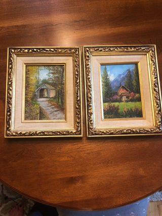 2 Joseph Collazzi Listed Artist Oil Paintings On Board Signed