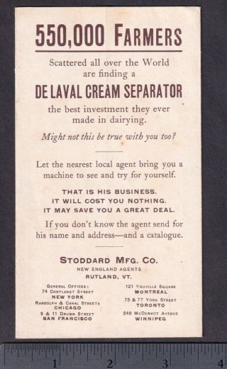DeLaval Cream Separator Dairy Milk Farm Metamorphic Rutland Victorian Trade Card 8