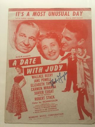 Elizabeth Taylor Music Sheet - " A Date With Judy "