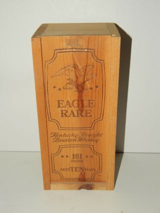 Vintage Eagle Rare Advertising Kentucky Bourbon Whiskey Wood Slide Box