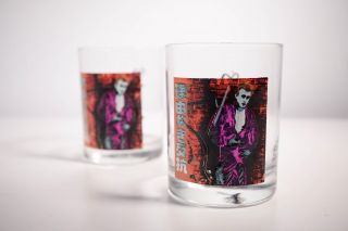 Set Of Two (2) Vintage James Dean Low Ball Cocktail Glasses Rebel Without A Cause