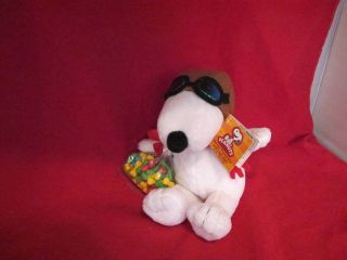 Peanuts Galerie Plush Snoopy Dressed As Flying Ace 6 1/2 " Tall Sitting
