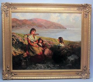 Fine & Large ENGLISH 19th C.  Oil Painting EDWARD JOHN COBBOTT c.  1860 2