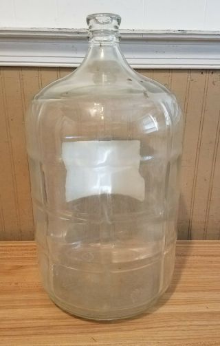 Vintage Mountain Valley Spring Water 5 Gallon Glass Bottle Checkered Jug Carboy