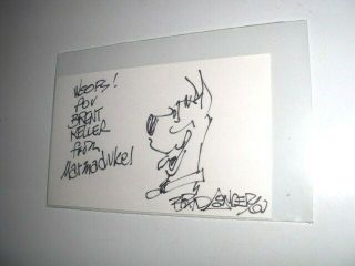 Brad Anderson Cartoonist Marmaduke Sketch Signed Autographed Index Card
