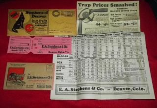 E.  A.  Stephens Of Denver Fur Trapping Advertisement Mailing - November 1935