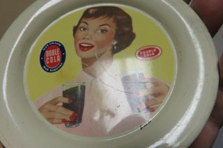 Vintage Metal Litho Lady DOUBLE COLA soda Adverting Tip Tray Tin Mexican Spanish 2