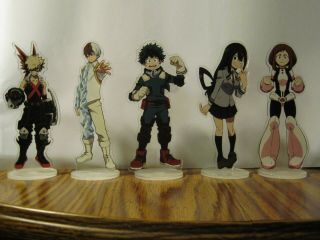 Set Of 5 My Hero Academia 6 " Custom Acrylic Stands.  All Five Figures.