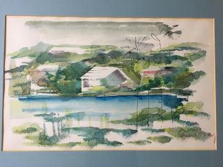 Alfred Birdsey Mid Century Watercolor Signed - Rare - Bermuda Landscape