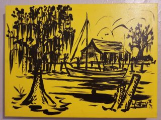 1973 Mid Century George Luttrell American 1936 - 2000 Painting Orleans Artist
