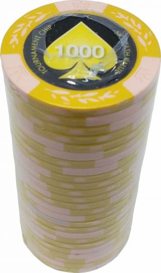 Poker Chips (25) $1,  000 Tournament 14 Gram Clay Composite