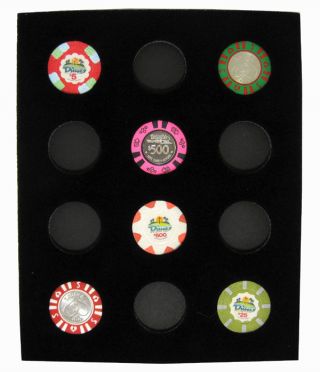 Chip Insert 12 Casino Chips Display Board 8 X 10 Holds 12 Chips