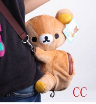 Rilakkuma Brown Bear Cute Plush Backpack Children Schoolbag Shoulder Bag