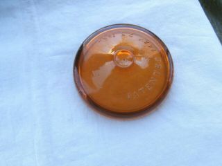 Amber Glass Globe Fruit Jar Lid Pat 1886 Lt Amber,