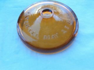 Amber Glass Globe Fruit Jar Lid Pat 1886 Lt Amber, 2
